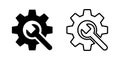 Gear wrench icon. Settings isolated icon or signs in line design. Preferences or configurations icon for apps and websites. Stock Royalty Free Stock Photo