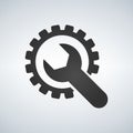 Gear and Wrench icon, settings, repair service Royalty Free Stock Photo