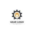 Gear and wrench logo simple creative mechanic design vector template.