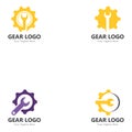 Gear and wrench logo simple creative mechanic design vector template.