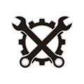 Gear and wrench mechanic service icon logo