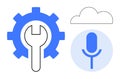 Cloud Technology and Voice Control Integration with Tools Concept Royalty Free Stock Photo