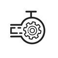 Gear and wrench, settings icon. Vector illustration, flat design Royalty Free Stock Photo