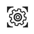 Gear and wrench, settings icon. Vector illustration, flat design Royalty Free Stock Photo