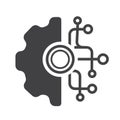 Gear and wrench, settings icon. Vector illustration, flat design Royalty Free Stock Photo