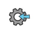 Gear and wrench, settings icon. Vector illustration, flat design Royalty Free Stock Photo
