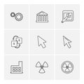 gear , wrench , turbine , industry , ecology , sun , cloud , rain , weather , eps icons set vector