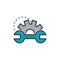 Gear and wrench work tools engineering icon