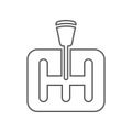 gearbox in the car icon. Element of Car repear for mobile concept and web apps icon. Outline, thin line icon for website design