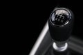 Gearbox gear stick manual control of power in car interior