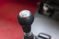 Gearbox lever in the manual transmission car. Royalty Free Stock Photo