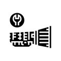 gearbox repair glyph icon vector isolated illustration