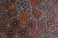 Gears, abstract background, lots of little rusty gears, steampunk