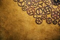 Gears, abstract background, lots of little rusty gears, steampunk