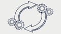 Gears with Arrows Icon, Process Flow and Workflow Cycle vector design Generative AI Royalty Free Stock Photo