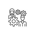 Gears, avatar, woman, man icon. Simple line, outline vector elements of teamwork for ui and ux, website or mobile application