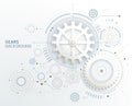 Gears background white color. Royalty Free Stock Photo