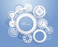 Gears background white color. Royalty Free Stock Photo