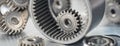 Gears, bearings and mechanism parts.Elements of mechanical blocksand construction Royalty Free Stock Photo