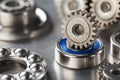 Gears, bearings and mechanism parts.Elements of mechanical blocksand construction Royalty Free Stock Photo