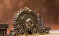 Gears being lubricate Royalty Free Stock Photo