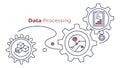 Gears with Binary Code, Advanced Data Processing and Tech, vector design Generative AI Royalty Free Stock Photo