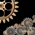 Gears on black background Royalty Free Stock Photo