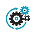 Gears - black icon on white background vector illustration for website, mobile application, presentation, infographic. Cogwheels Royalty Free Stock Photo