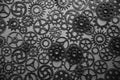 Gears, black and white abstract background, lots of small gears, steampunk