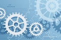 Gears blue background