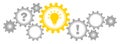 Gears Border Graphics Idea Question Answer Gray And Yellow Royalty Free Stock Photo