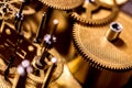 Gears and clockwork components details, concept Time and Horology Royalty Free Stock Photo