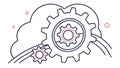 Gears in Cloud, Symbolizing Process & Cloud Computing, vector design Generative AI Royalty Free Stock Photo