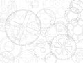 Gears And Cogs Blueprint Royalty Free Stock Photo