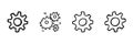 Gears And Cogs Line Icon Set In Doodle Style. Mechanical Engineering, Process Optimization, And System Configuration Royalty Free Stock Photo