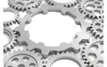 gears and cogs, Machine Parts and Chain Decorative Frame Royalty Free Stock Photo
