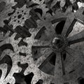 Gears and cogs macro illustration 3d