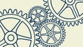 Gears Cogs Mechanical Outline Pattern, vector design Generative AI Royalty Free Stock Photo