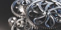 Gears and cogs mechanism. Industrial machinery Royalty Free Stock Photo