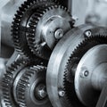 Gears and cogs of old machine Royalty Free Stock Photo