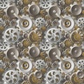 Gears and Cogs Seamless Machine Background Royalty Free Stock Photo