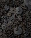 Gears and cogs steam punk background 3d illustration