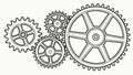 Gears and Cogs Vector Illustration, Mechanical Engineering Design, vector design Generative AI Royalty Free Stock Photo