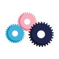 Gears cogwheel settings isolated icon design