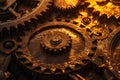 Gears and cogwheels, close-up, macro photo Royalty Free Stock Photo