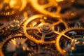 Gears and cogwheels, close-up, macro photo Royalty Free Stock Photo