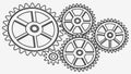 Gears and Cogwheels Industrial Mechanical System, vector design Generative AI Royalty Free Stock Photo