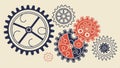 Gears and cogwheels, mechanical system, industrial vector design Generative AI