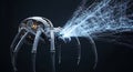 Futuristic robotic spider with mechanical legs and a metallic body. Its intricate Royalty Free Stock Photo