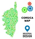 Gears Corsica France Island Map Collage